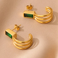 Boucle D'oreille Acier Inoxydable Dorée Élégante