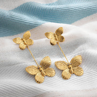 Boucle D'oreille Acier Inoxydable en Forme de Papillon