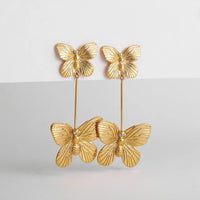 Boucle D'oreille Acier Inoxydable en Forme de Papillon