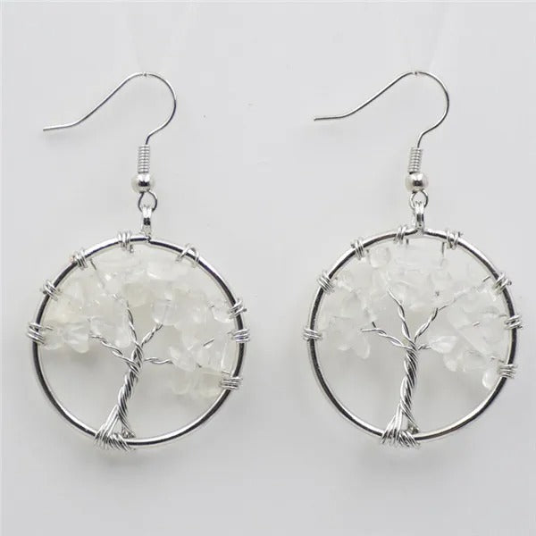 Boucle d'Oreille Arbre de en Pierre Naturelle Image