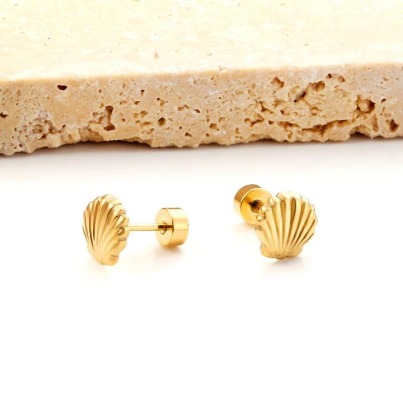 Boucles D'Oreilles Bébé Fille En Or 9 Carats - Motif Poisson Émaillé Bleu Avec Zirconia - Cadeau Certifié