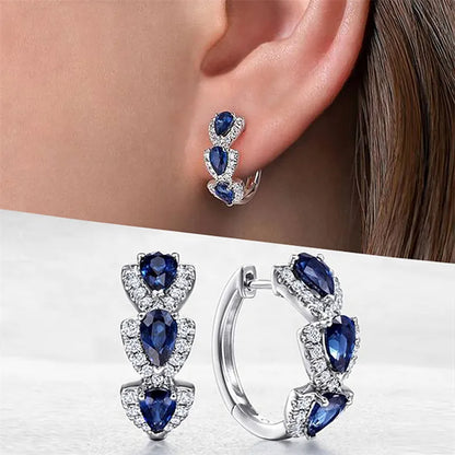 Boucle d'Oreille Bleu Chic au Syle Luxueux