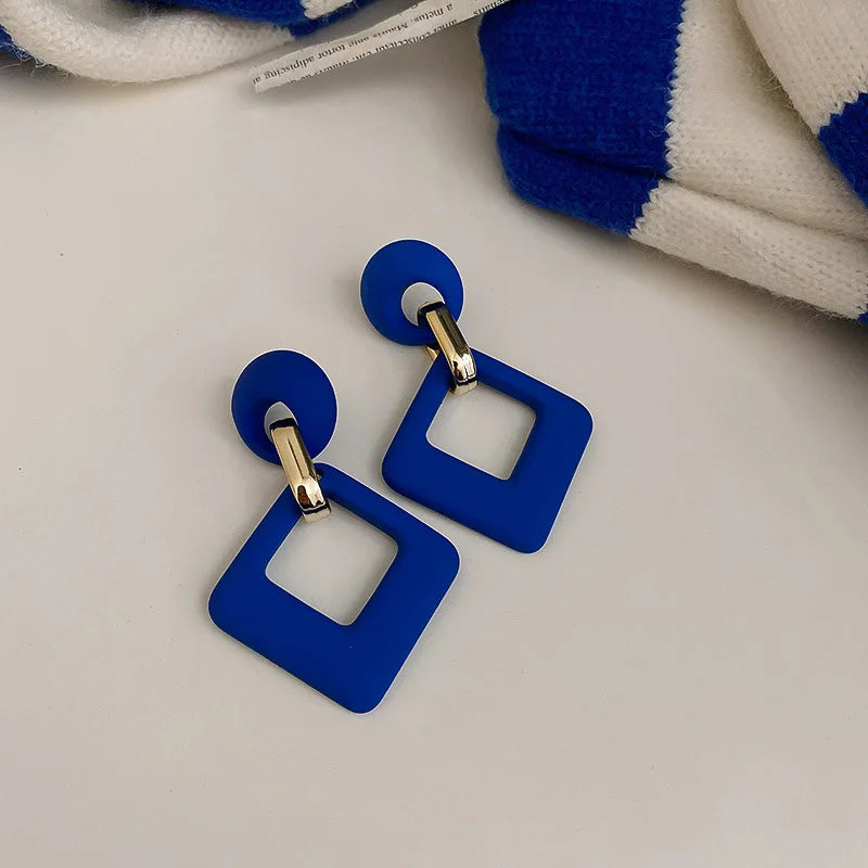 Boucle d'Oreille Bleu Design et Moderne Image