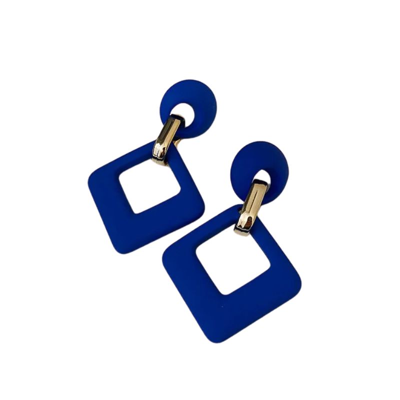 Boucle d'Oreille Bleu Design et Moderne Image