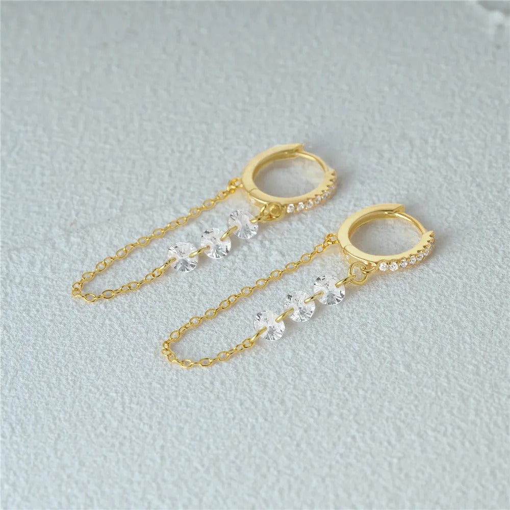 Boucle d'Oreille Chaine Style Diamanté
