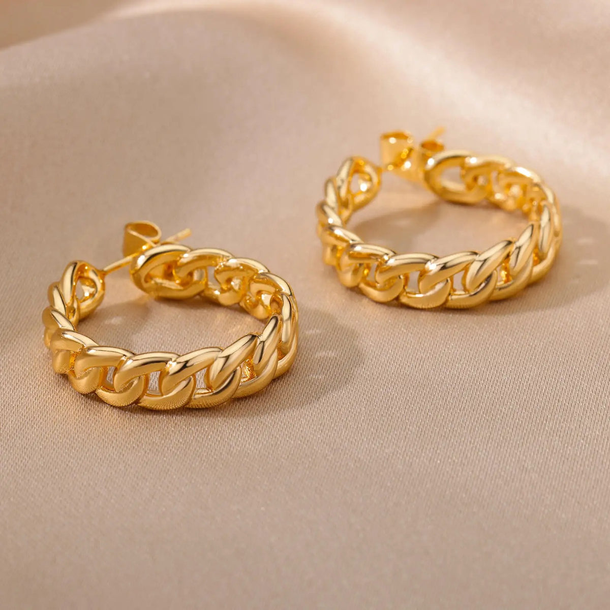 Boucle d'Oreille Femme Acier Inoxydable Créole Cercle Image