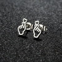 Boucle d'Oreille Femme Puce en Forme de Cœur