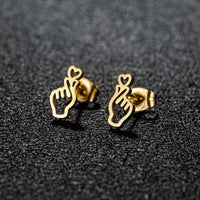 Boucle d'Oreille Femme Puce en Forme de Cœur