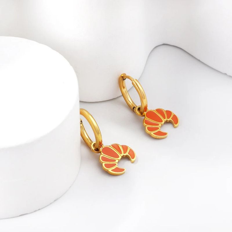 Boucle D'oreille Fillette Pendante Croissant Image