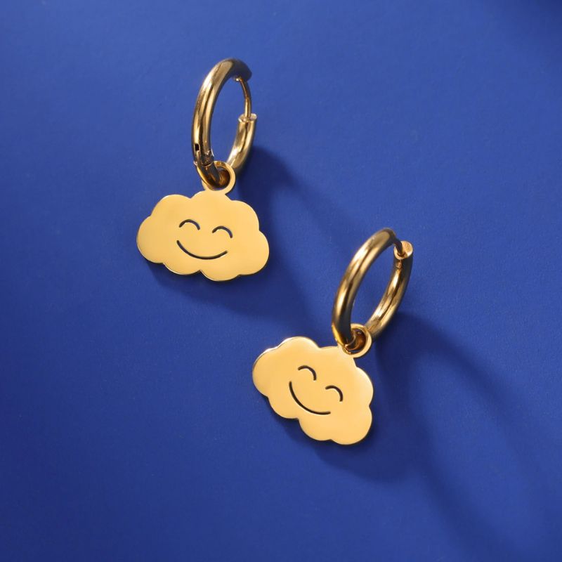 Boucle D'oreille Fillette Pendante Nuage Image