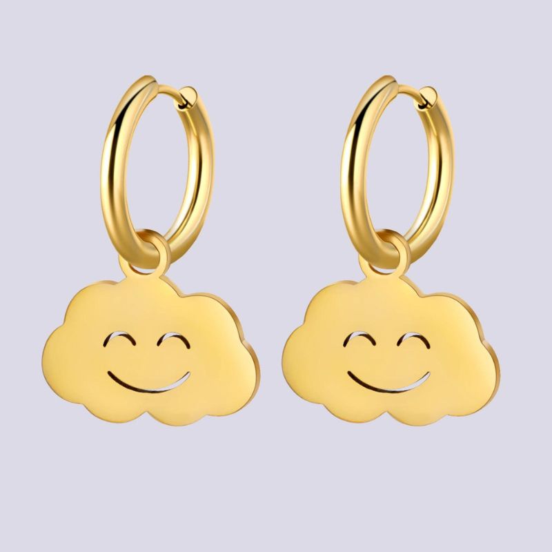 Boucle D'oreille Fillette Pendante Nuage Image