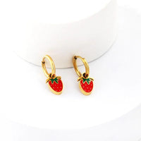 Boucle D'oreille Fillette Pendante Fraise