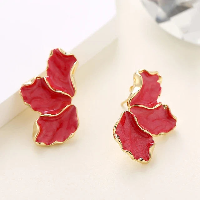 Boucle D'oreille Fleur Irrégulière Nacrée