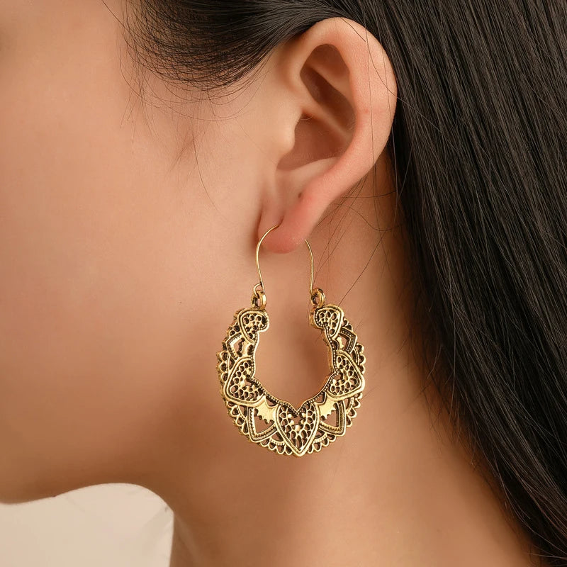 Boucle d'Oreille Gitane Dorée Chic et Tendance Image