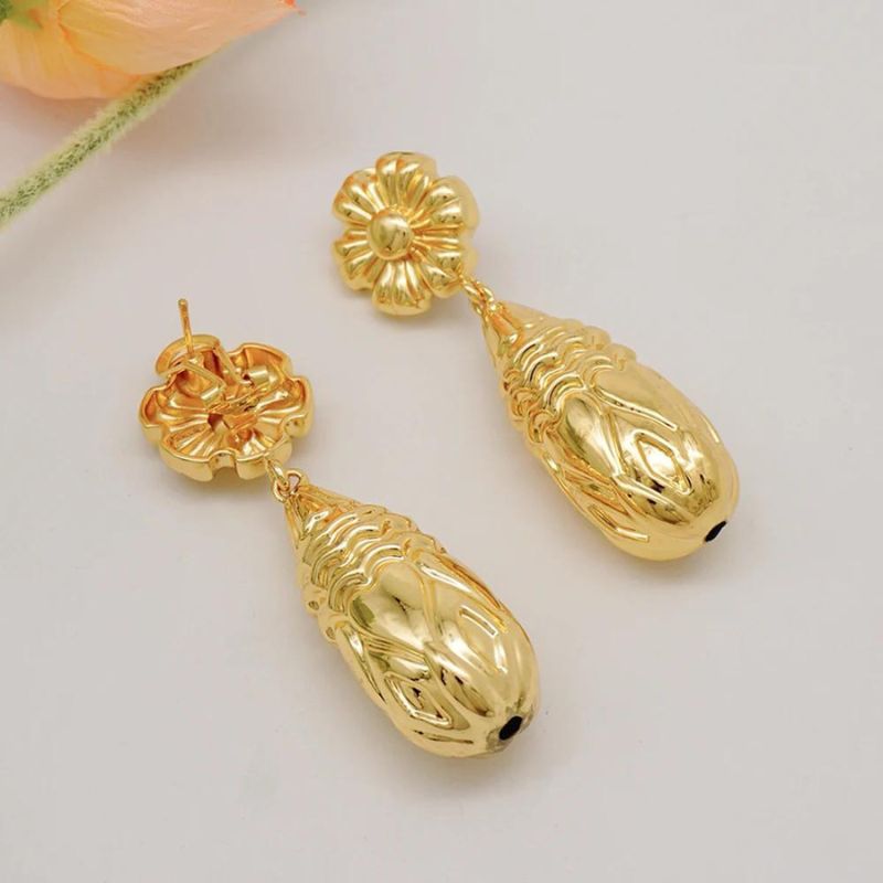 Boucles D'Oreilles Goutte D'Eau Avec Diamant - Acier Inoxydable Doré - V7