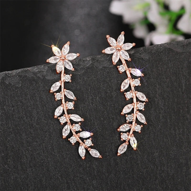 Boucle d'Oreille Grimpante à Tige de Fleur Image