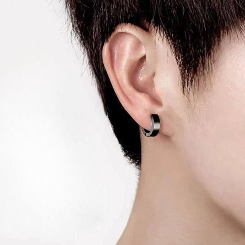 Boucle d'Oreille Homme Sans Trou Anneau - Acier inoxydable
