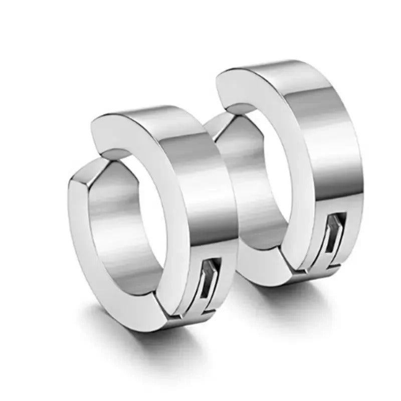 Boucle d'Oreille Homme Sans Trou Anneau - Acier inoxydable
