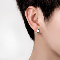 Boucle d'Oreille Homme Sans Trou Anneau - Acier inoxydable