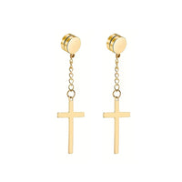 Boucle d'Oreille Homme Sans Trou Croix