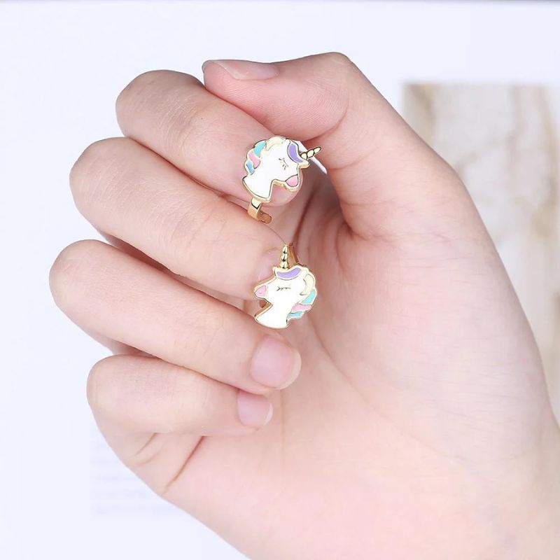 Boucle D'oreille Licorne Dorée Mignonne Image