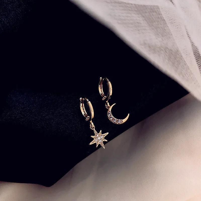 Boucle D'oreille Lune et Étoile Image