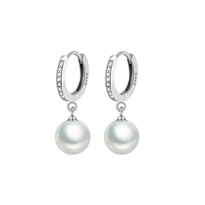 boucle d'Oreille Mariage Perle Pendante Image