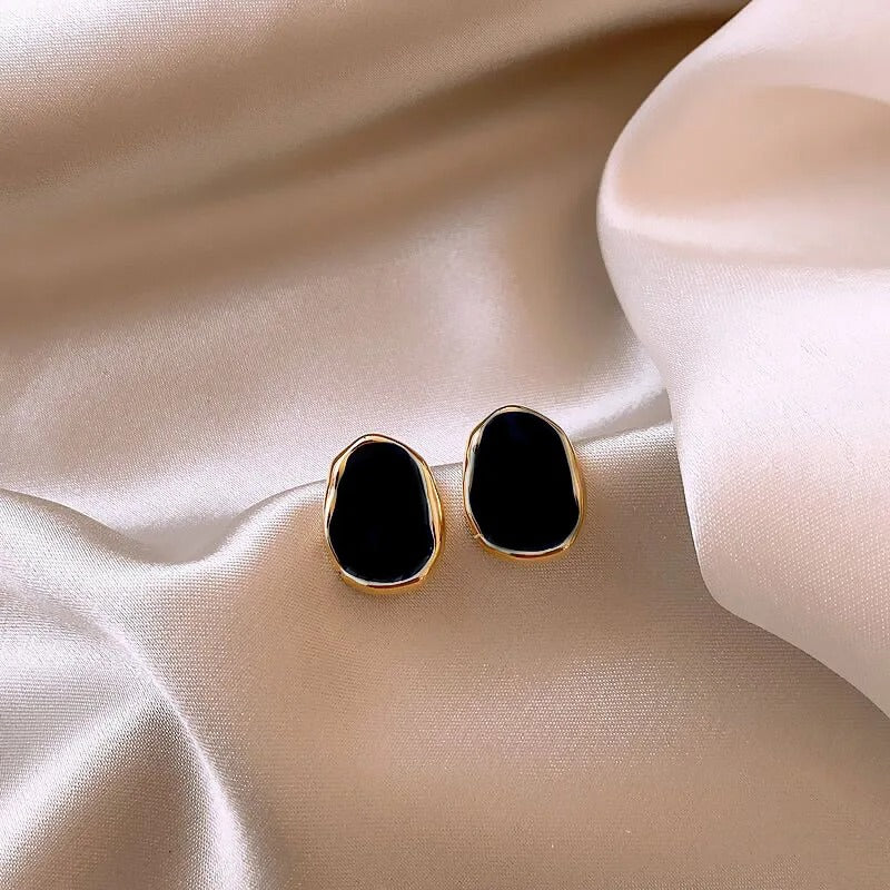 Boucle d'Oreille Noire Femme Vintage
