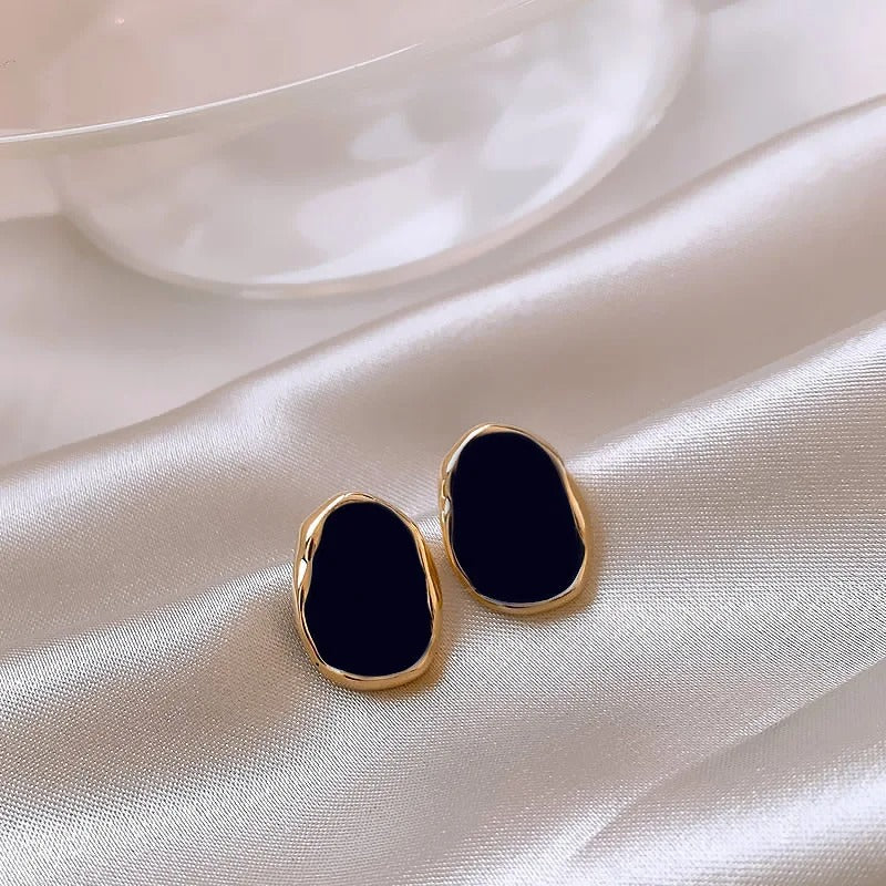 Boucle d'Oreille Noire Femme Vintage