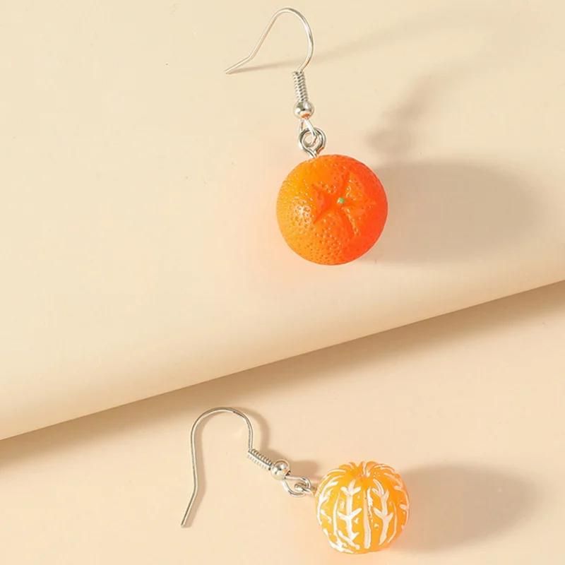 Boucle D'oreille Orange Fruit Dépareillée Image