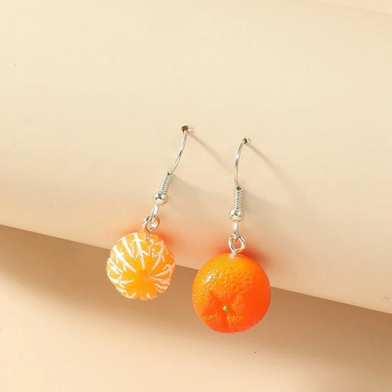 Boucle D'oreille Orange Fruit Dépareillée Image
