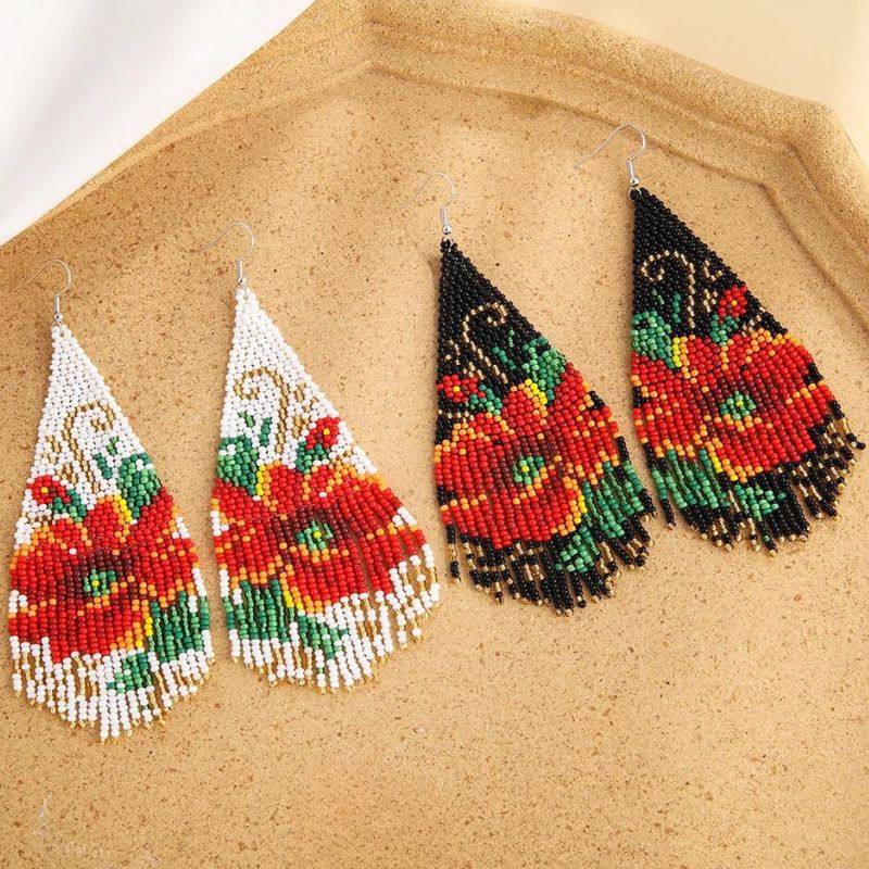 Boucles D'oreilles Originales Grand Triangle Perles Image