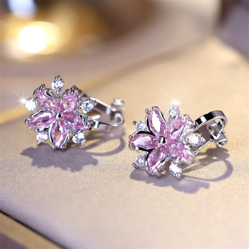 Boucle d'Oreille a Pince Femme Sakura en Clip Image
