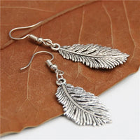 Boucle D'oreille Plume Rigide Pendante