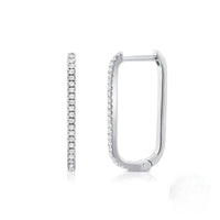Boucle D'oreille Rectangulaire en Argent