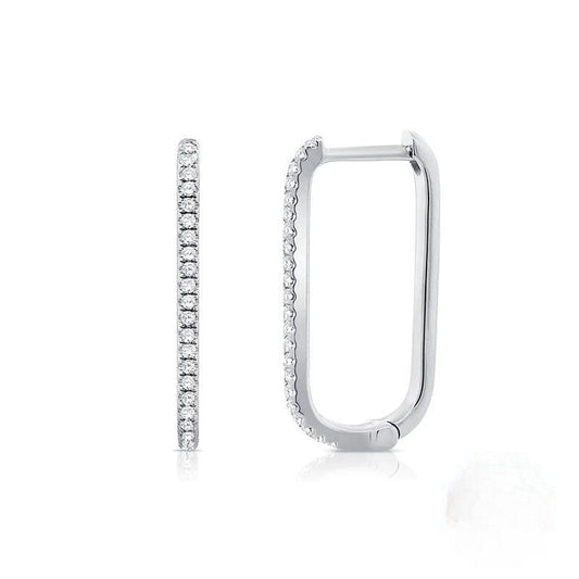 Boucle D'oreille Rectangulaire en Argent