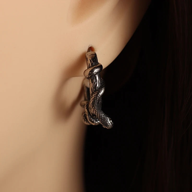 Boucle d'Oreille Viking Homme Créole Serpent Image