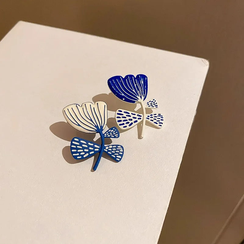 Boucles D'oreilles Asymétriques Fleurs