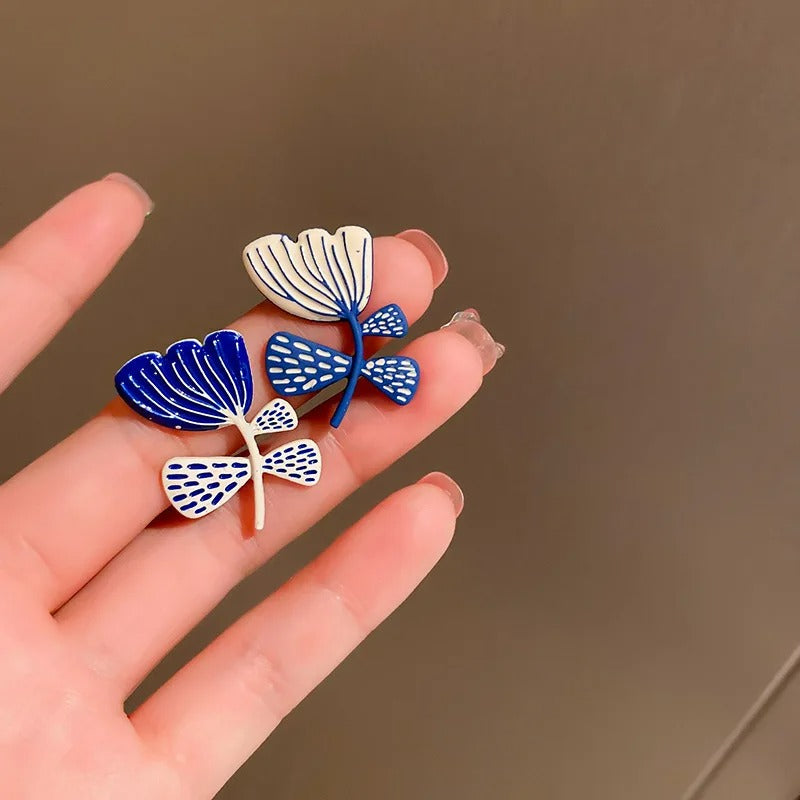 Boucles D'oreilles Asymétriques Fleurs
