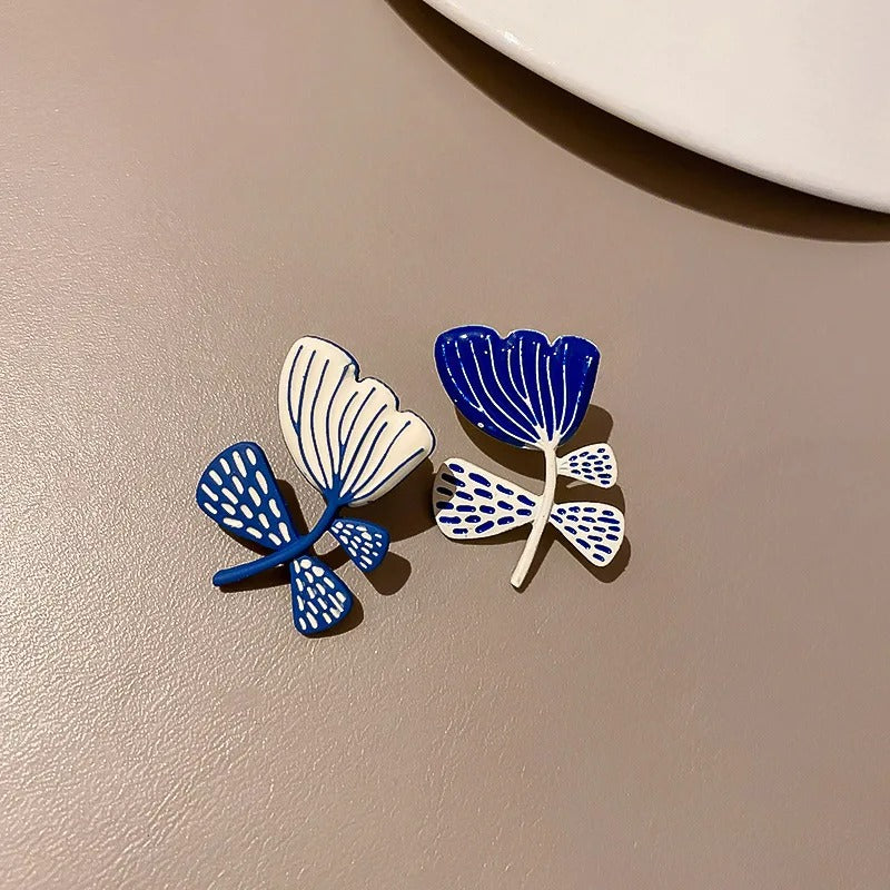 Boucles D'oreilles Asymétriques Fleurs