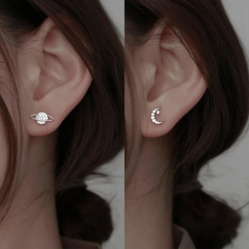 Boucles D'oreilles Asymétriques Galaxie Acier Inoxydable