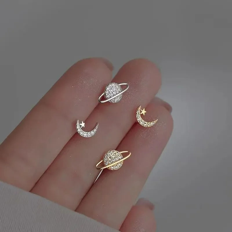 Boucles D'oreilles Asymétriques Galaxie Acier Inoxydable