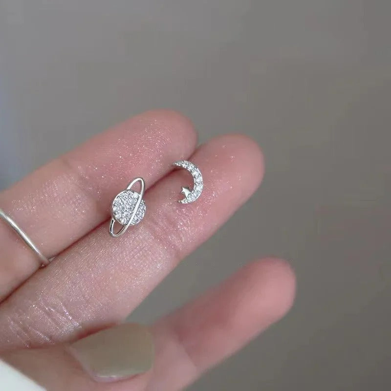 Boucles D'oreilles Asymétriques Galaxie Acier Inoxydable