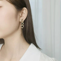 Boucles D'oreilles Clips Chaîne Dorée Élégance