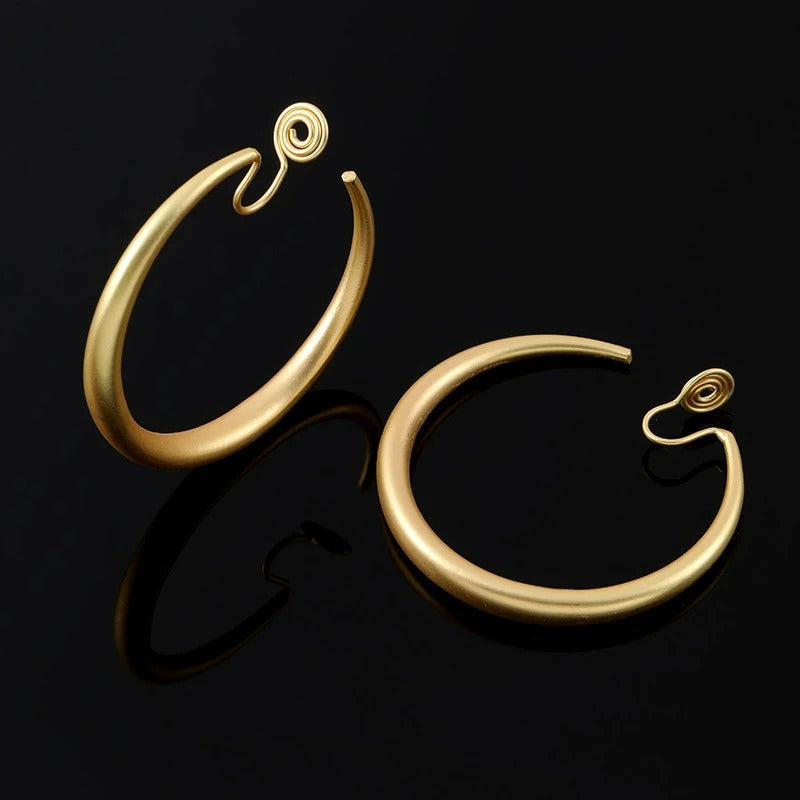 Boucles D'oreilles Clips Créoles Dorées