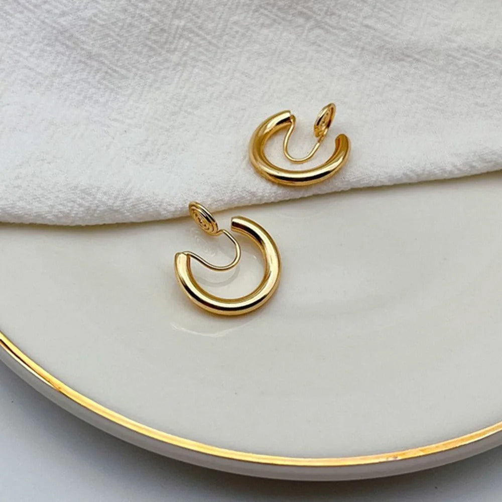 Boucles D'oreilles Clips Créoles Lisses