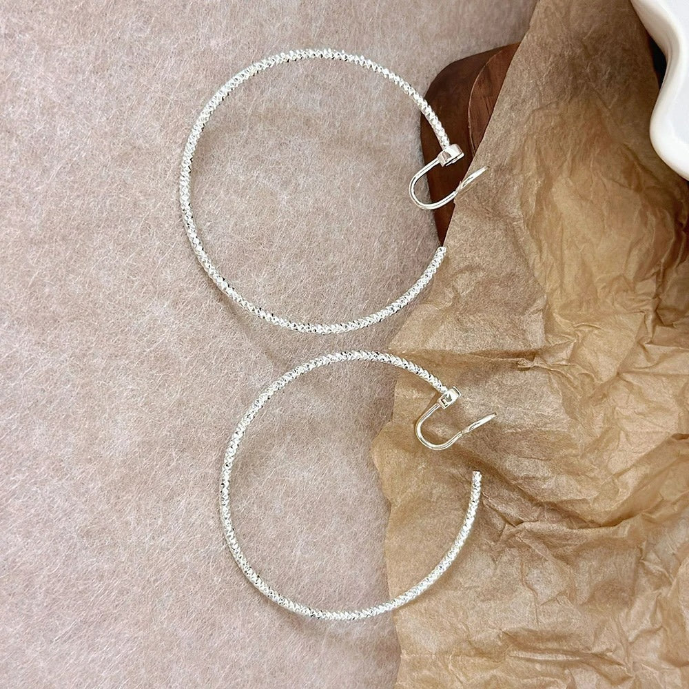 Boucles D'oreilles Clips Créoles Texturées Image