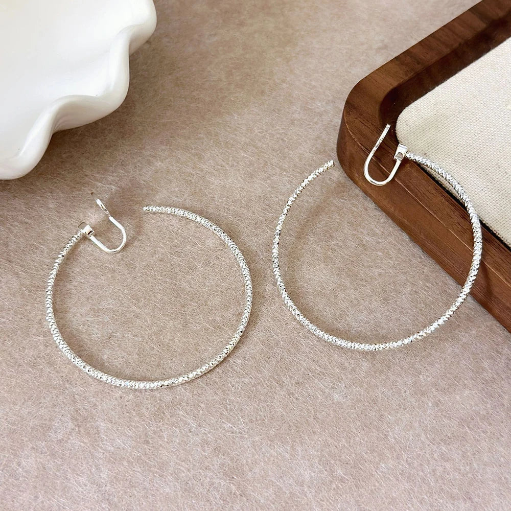 Boucles D'oreilles Clips Créoles Texturées