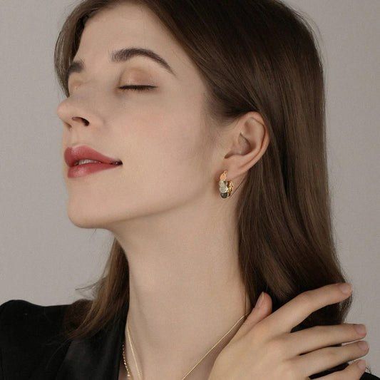 Boucles D'oreilles Clips Disques Dorés Scintillants