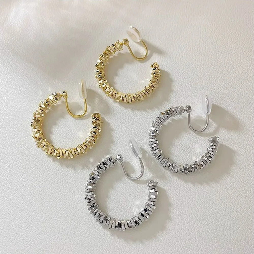 Boucles D'Oreilles Clips Relief Subtil